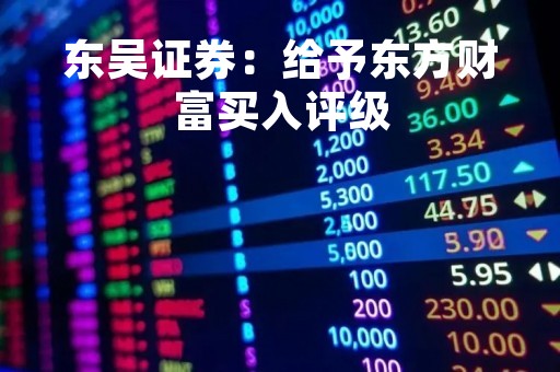 东吴证券：给予东方财富买入评级