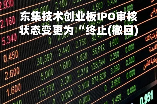 东集技术创业板IPO审核状态变更为“终止(撤回)” 2022年营收净利预计大幅下滑