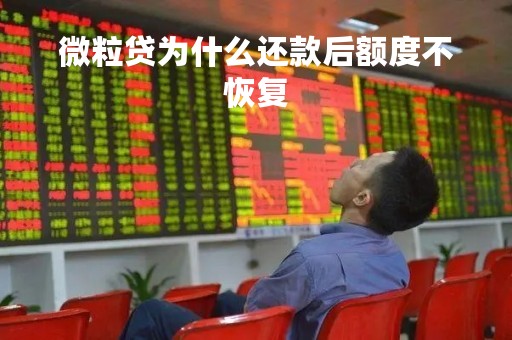 微粒贷为什么还款后额度不恢复