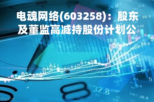 电魂网络(603258)：股东及董监高减持股份计划公告
