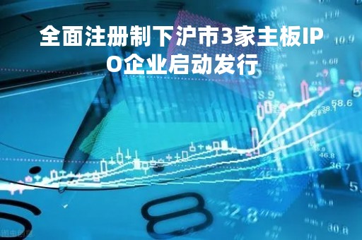 全面注册制下沪市3家主板IPO企业启动发行