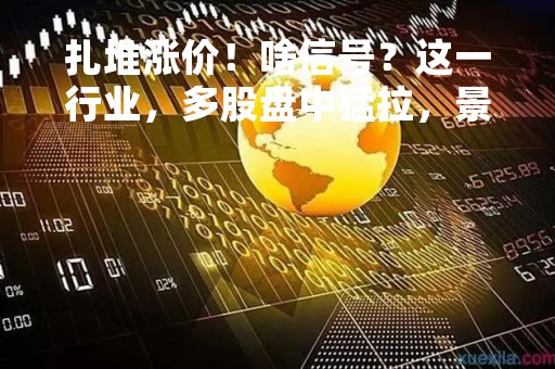 扎堆涨价！啥信号？这一行业，多股盘中猛拉，景气度有望修复？