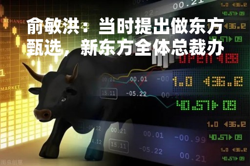 俞敏洪：当时提出做东方甄选，新东方全体总裁办公会成员和董事会成员反对