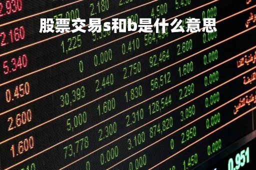 股票交易s和b是什么意思「股票交易s和b是什么意思区别」