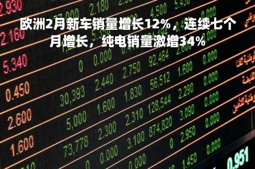欧洲2月新车销量增长12%，连续七个月增长，纯电销量激增34%