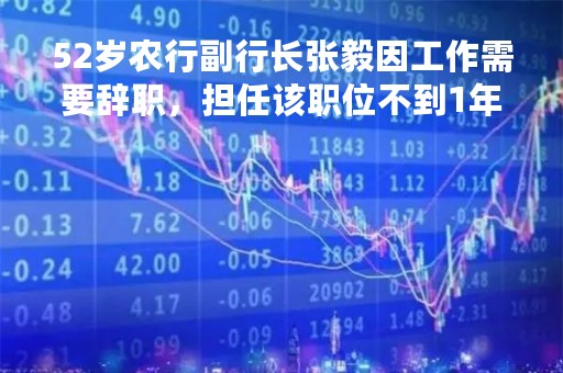 52岁农行副行长张毅因工作需要辞职，担任该职位不到1年半