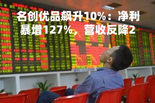 名创优品飙升10%：净利暴增127%，营收反降2.9%