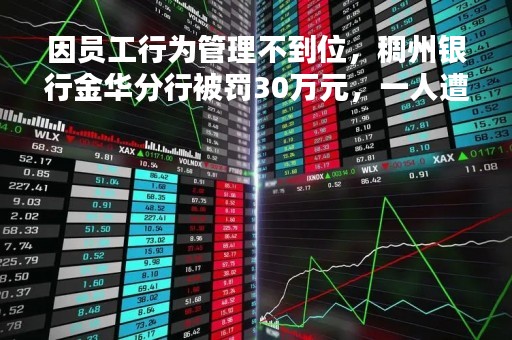 因员工行为管理不到位，稠州银行金华分行被罚30万元，一人遭终身禁业