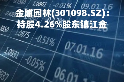 金埔园林(301098.SZ)：持股4.26%股东镇江金麟拟减持不超2%股份