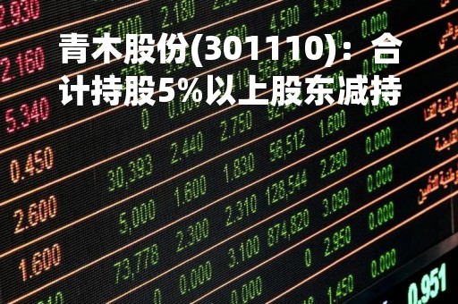 青木股份(301110)：合计持股5%以上股东减持股份预披露的公告