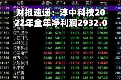 财报速递：淳中科技2022年全年净利润2932.07万元，总体财务状况一般
