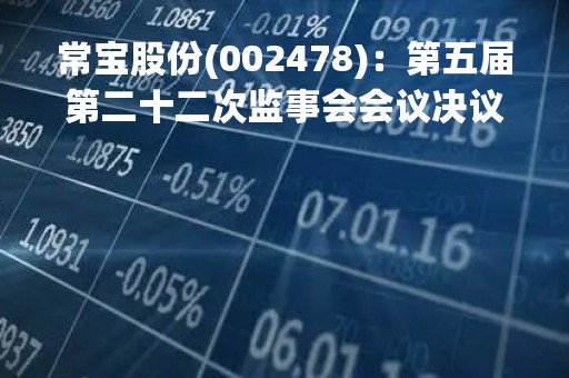 常宝股份(002478)：第五届第二十二次监事会会议决议，审议关于2022年度监事会工作报告的议案等议案