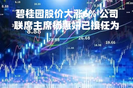 碧桂园股价大涨6% 公司联席主席杨惠妍已接任为主席