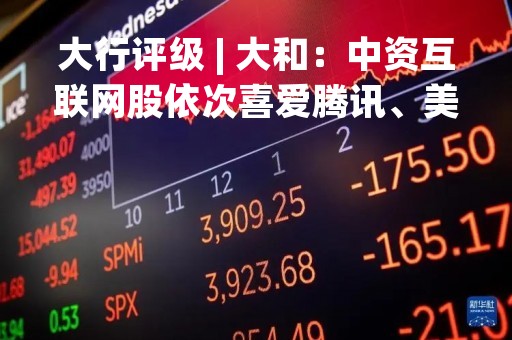 大行评级 | 大和：中资互联网股依次喜爱腾讯、美团及阿里巴巴
