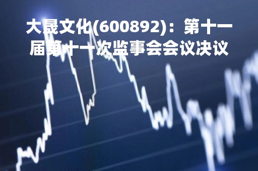 大晟文化(600892)：第十一届第十一次监事会会议决议，审议公司2022年年度报告全文及摘要等议案