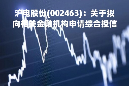 沪电股份(002463)：关于拟向相关金融机构申请综合授信额度并为子公司提供担保的公告