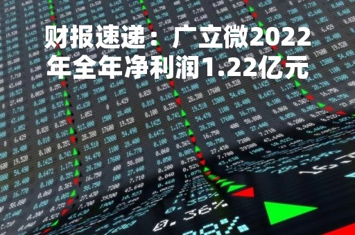 财报速递：广立微2022年全年净利润1.22亿元，总体财务状况良好