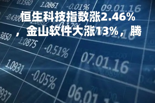 恒生科技指数涨2.46%，金山软件大涨13%，腾讯涨超6%