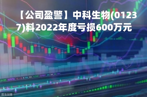 【公司盈警】中科生物(01237)料2022年度亏损600万元人民币 同比盈转亏