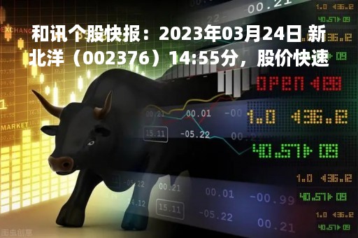和讯个股快报：2023年03月24日 新北洋（002376）14:55分，股价快速拉升