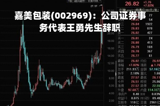 嘉美包装(002969)：公司证券事务代表王勇先生辞职
