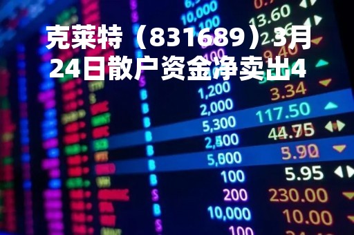 克莱特（831689）3月24日散户资金净卖出4.25万元