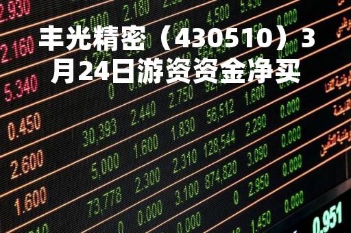 丰光精密（430510）3月24日游资资金净买入7.48万元