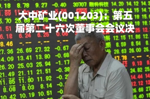 大中矿业(001203)：第五届第二十六次董事会会议决议，审议2项议案获通过