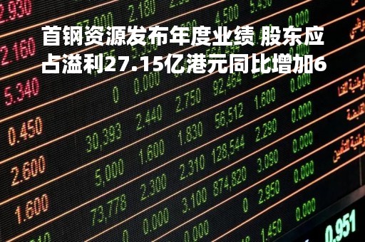 首钢资源发布年度业绩 股东应占溢利27.15亿港元同比增加6.97%
