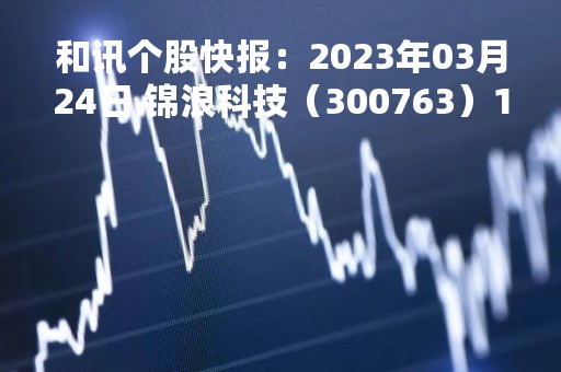 和讯个股快报：2023年03月24日 锦浪科技（300763）10:40分，股价快速拉升