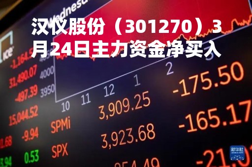 汉仪股份（301270）3月24日主力资金净买入720.55万元