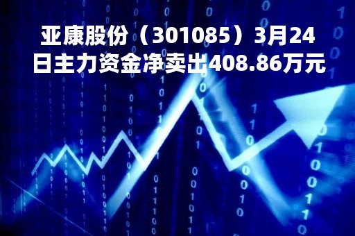 亚康股份（301085）3月24日主力资金净卖出408.86万元