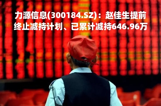 力源信息(300184.SZ)：赵佳生提前终止减持计划、已累计减持646.96万股