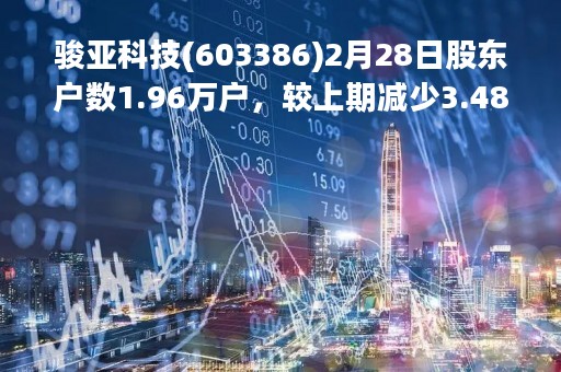 骏亚科技(603386)2月28日股东户数1.96万户，较上期减少3.48%