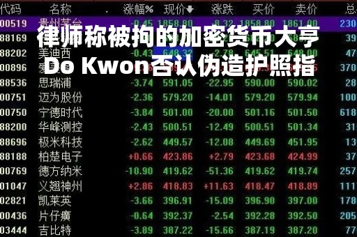 律师称被拘的加密货币大亨Do Kwon否认伪造护照指控