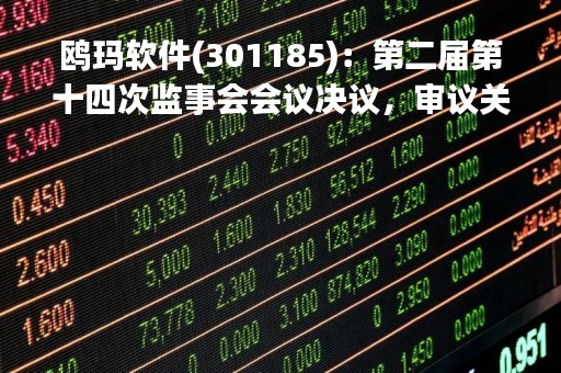 鸥玛软件(301185)：第二届第十四次监事会会议决议，审议关于提名公司第三届监事会非职工代表监事候选人的议案