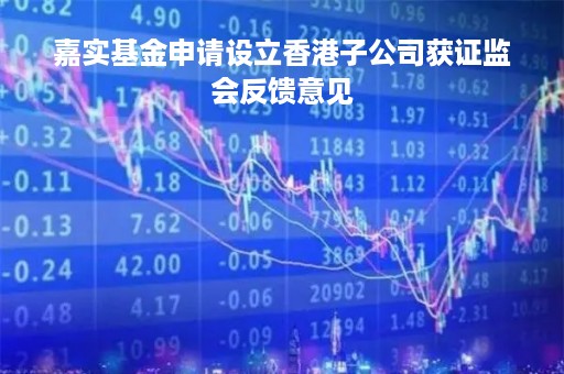 嘉实基金申请设立香港子公司获证监会反馈意见