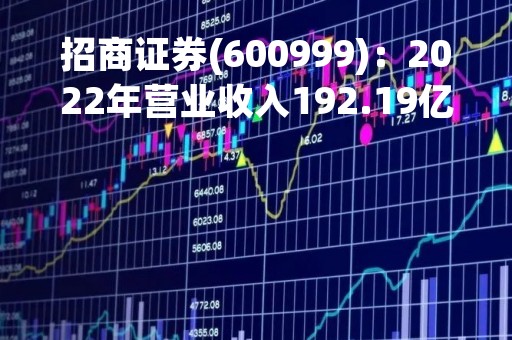 招商证券(600999)：2022年营业收入192.19亿元，与上期同比减少34.69%