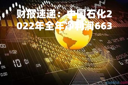 财报速递：中国石化2022年全年净利润663.02亿元，总体财务状况良好