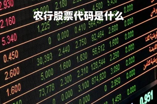 农行股票代码是什么