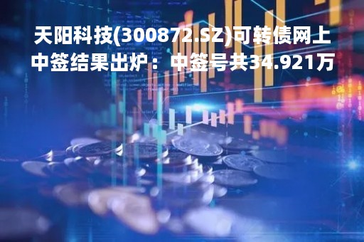 天阳科技(300872.SZ)可转债网上中签结果出炉：中签号共34.921万个