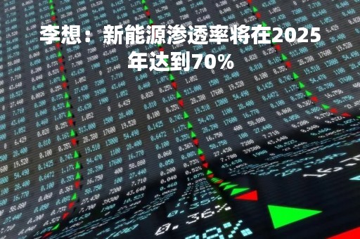 李想：新能源渗透率将在2025年达到70%