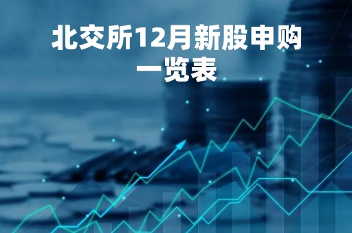 北交所12月新股申购一览表「北交所12月新股申购一览表最新」
