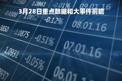 3月28日重点数据和大事件前瞻
