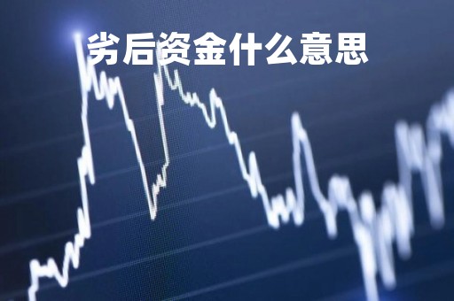 劣后资金什么意思「优先劣后资金什么意思」