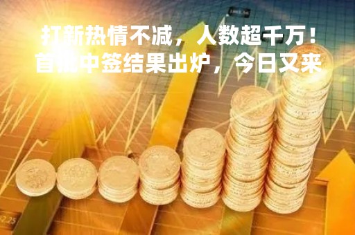 打新热情不减，人数超千万！首批中签结果出炉，今日又来4只新股