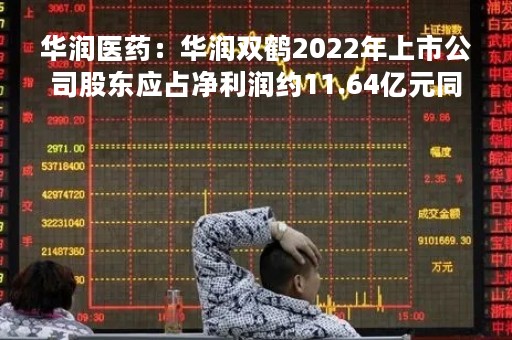 华润医药：华润双鹤2022年上市公司股东应占净利润约11.64亿元同比增长24.36%