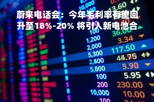 蔚来电话会：今年毛利率有望回升至18%-20% 将引入新电池合作伙伴