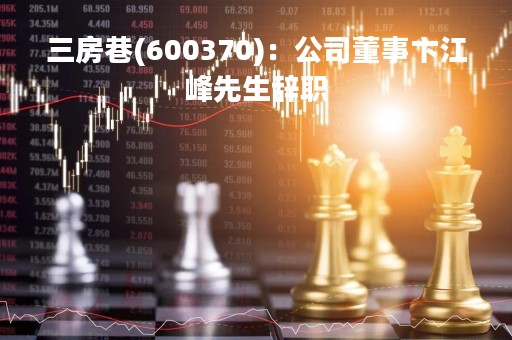 三房巷(600370)：公司董事卞江峰先生辞职