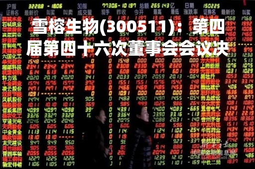 雪榕生物(300511)：第四届第四十六次董事会会议决议，审议《关于签署（投资协议书）并拟在贵港市设立子公司的议案》